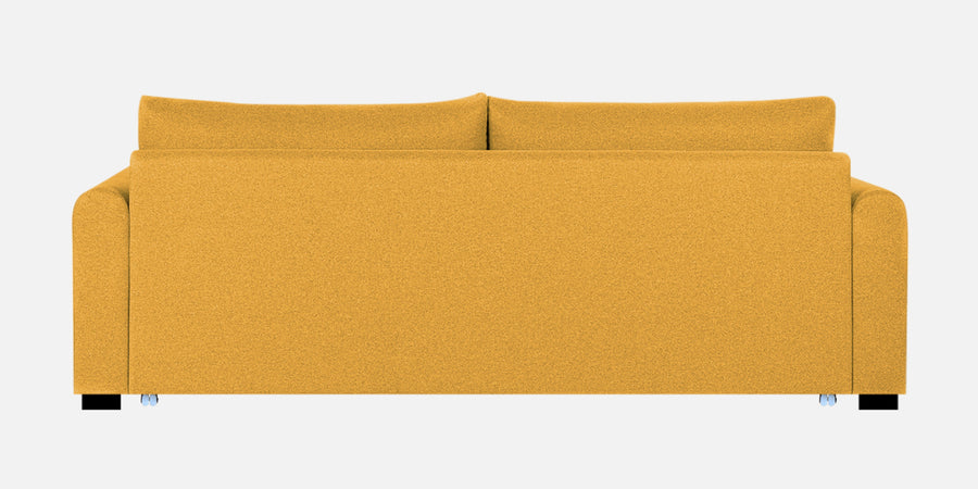 Sigma Fabric 3 Seater Pull Out Sofa Cum Bed In Bold Yellow Colour - Febonic Living