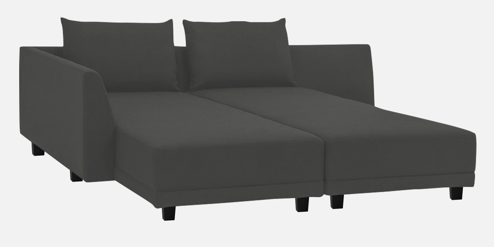 Ira Fabric RHS 6 Seater Sofa Cum Bed In Charcoal Grey Colour