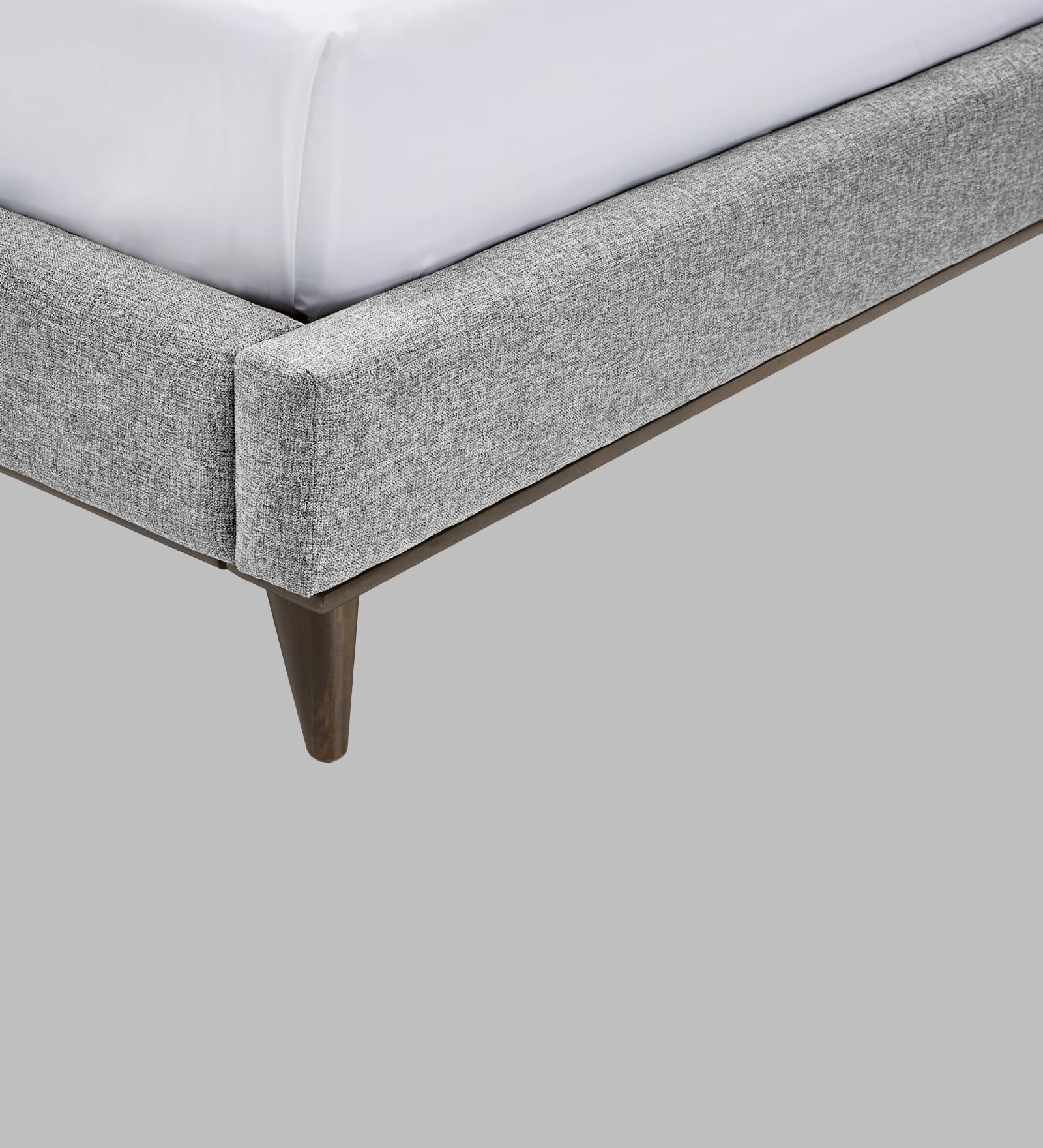Jasmin Fabric Upholstered Queen Bed in Lit Grey Colour - Febonic Living