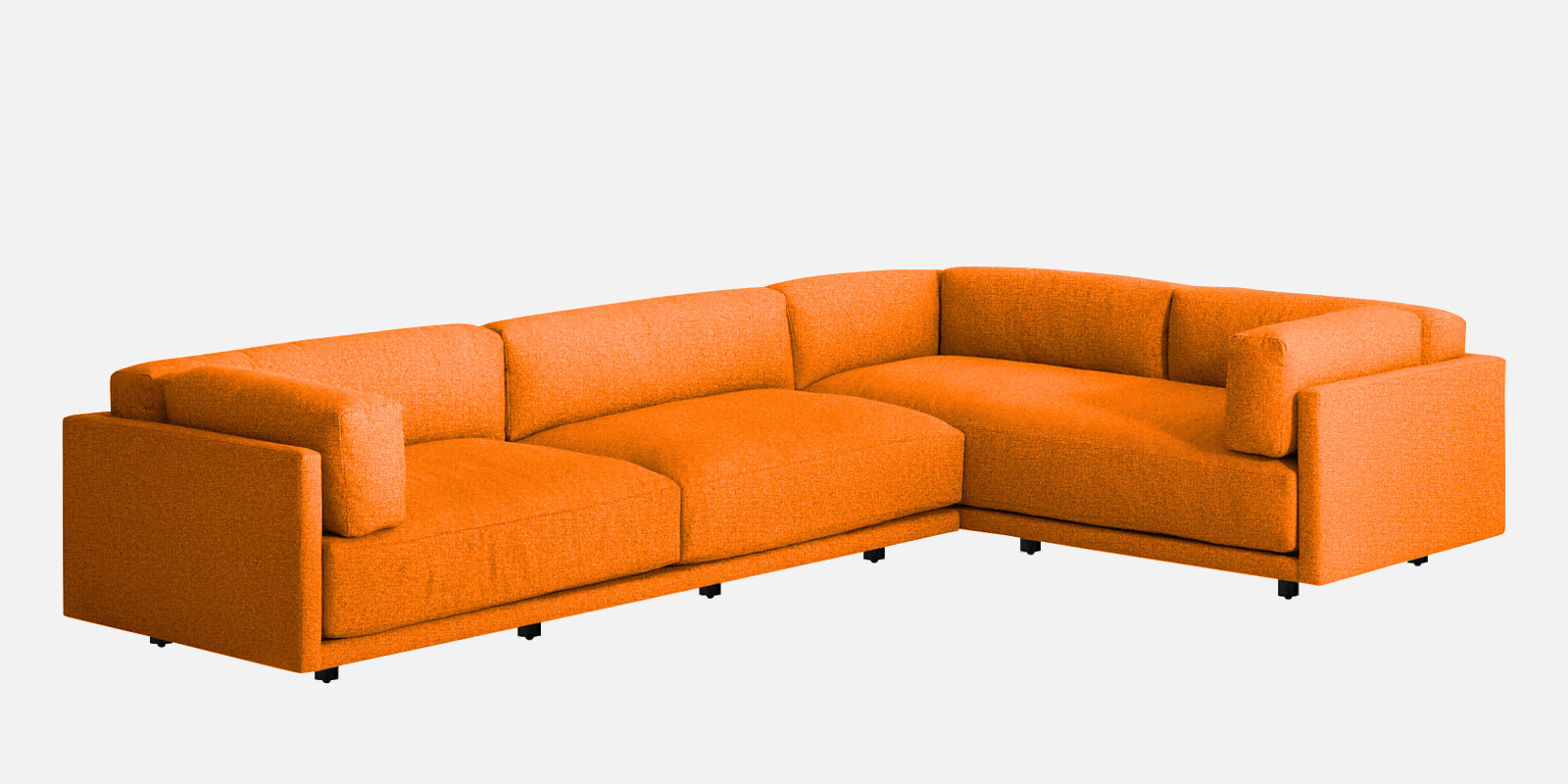 Nixon Fabric 6 Seater RHS Sectional Sofa In Vivid Orange Colour