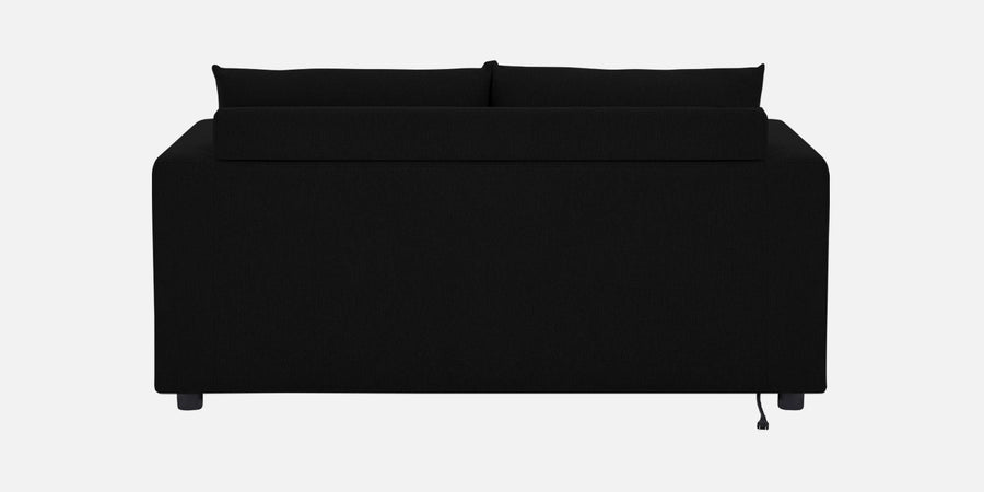 Roman Fabric 3 Seater Foldable Sofa Cum Bed In Zed Black Colour With Usb Port - Febonic Living