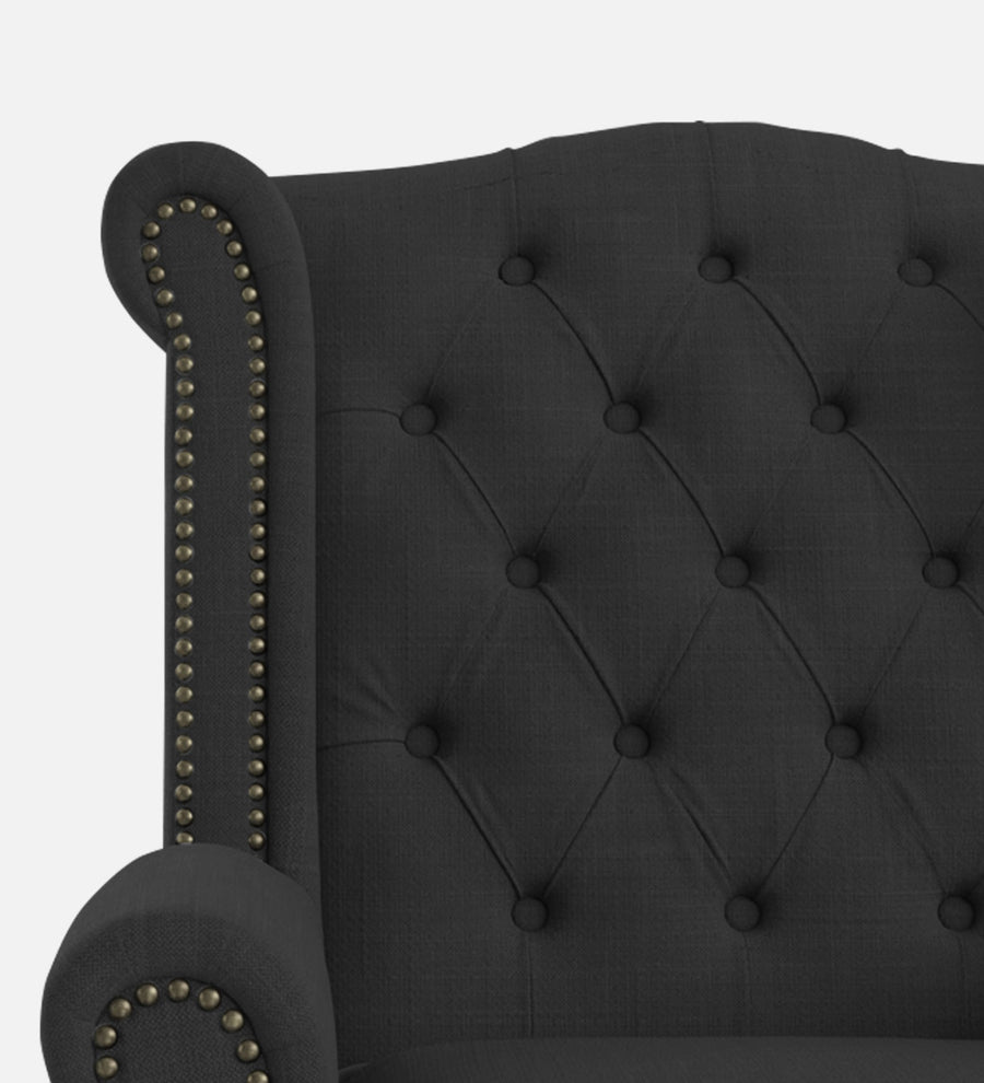Nottage Fabric Wing Chair In Charcoal Grey Colour - Febonic Living