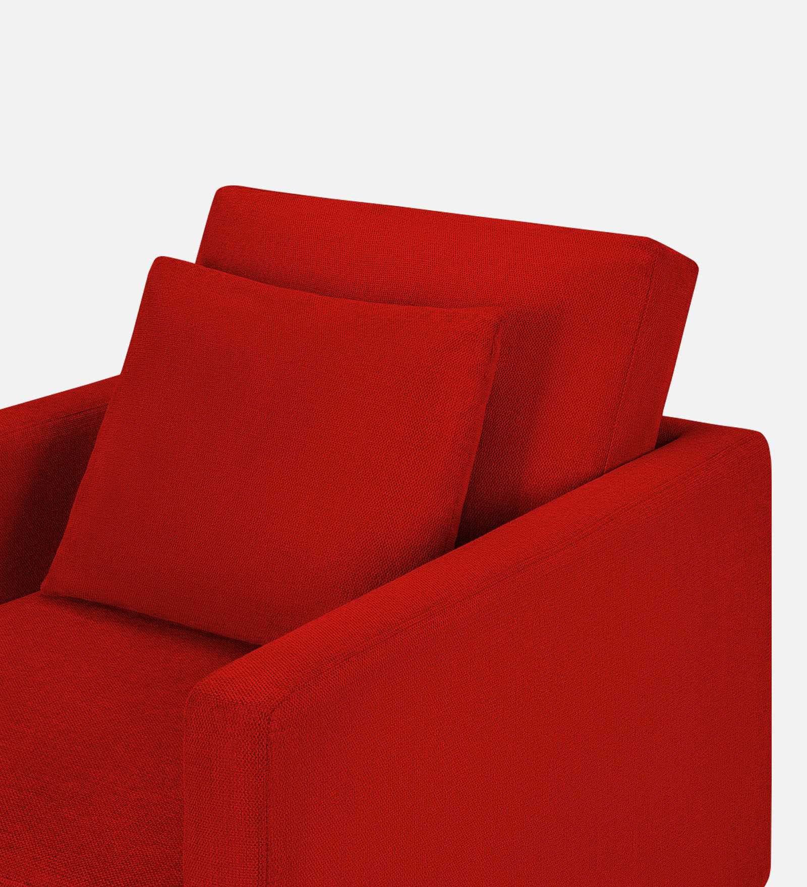 Kera Fabric 1 Seater Sofa in Ruby Red Colour