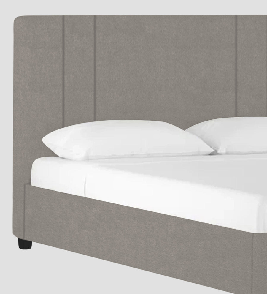 Asyra Velvet Upholstered King Size Bed In Echo Grey Colour With Box Storage - Febonic Living