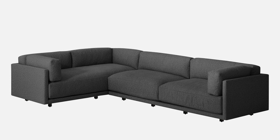 Nixon Fabric 6 Seater Lhs Corner Sofa In Charcoal Grey Colour - Febonic Living