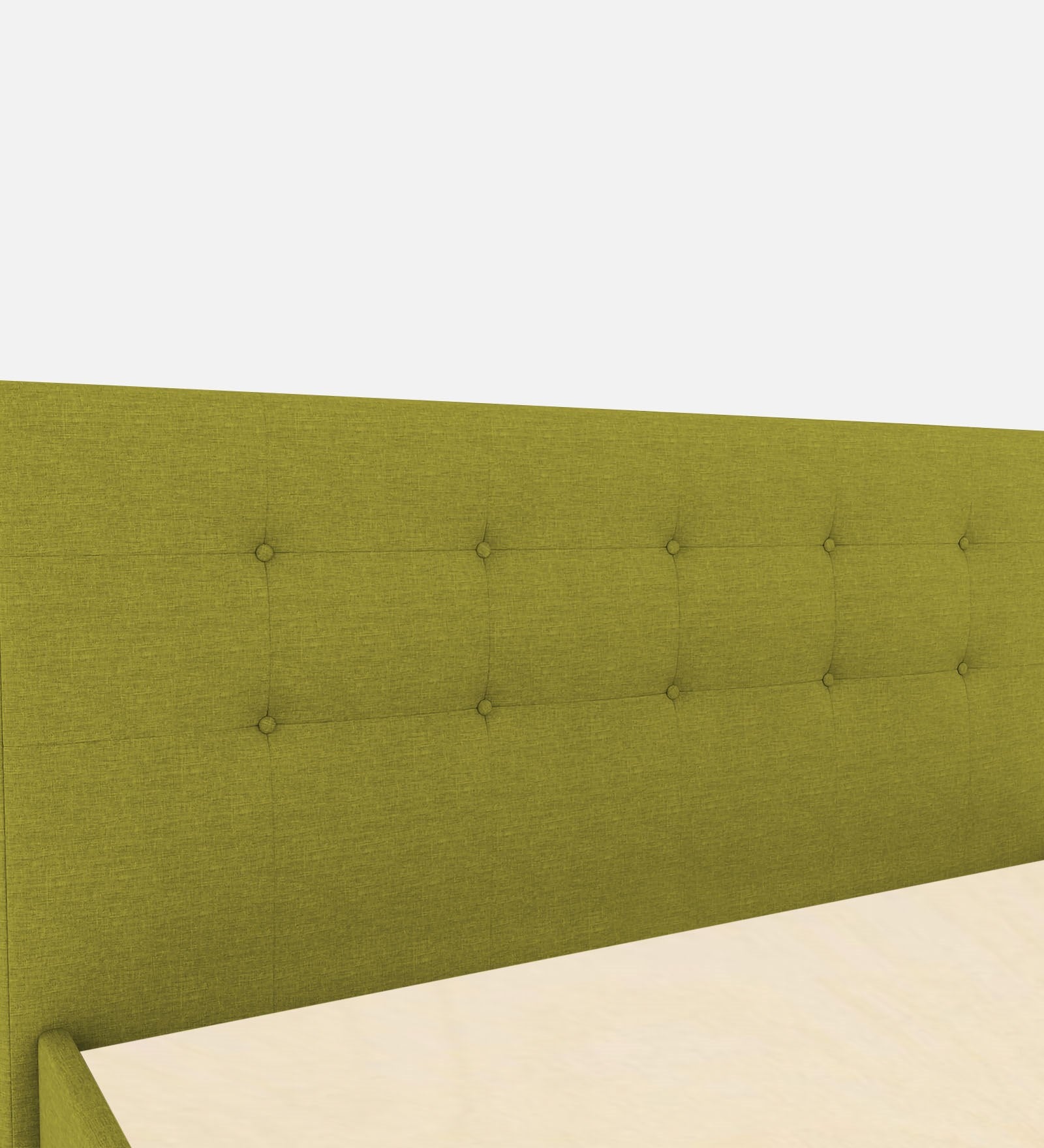 Lido Fabric Queen Size Bed In Parrot Green Colour With Storage