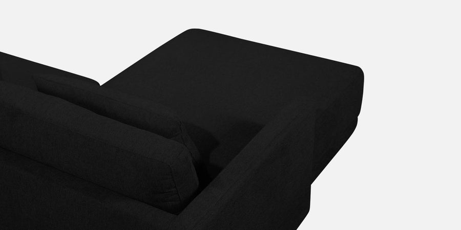 Kera Fabric Rhs Sectional Sofa 3 Lounger In Zed Black Colour - Febonic Living