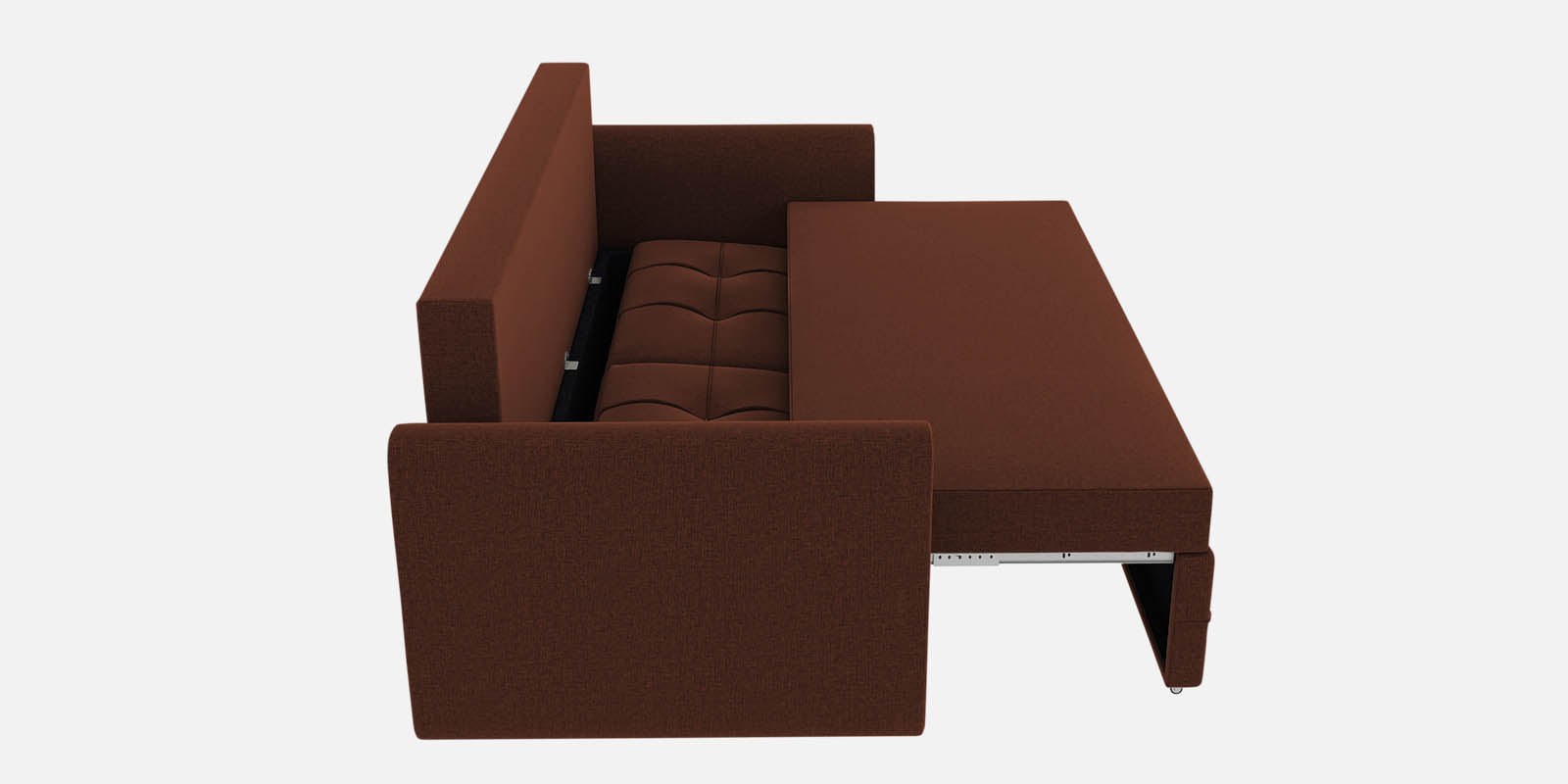 Kolee Fabric 3 Seater Pull Out Sofa Cum Bed In Coffee Brown Colour