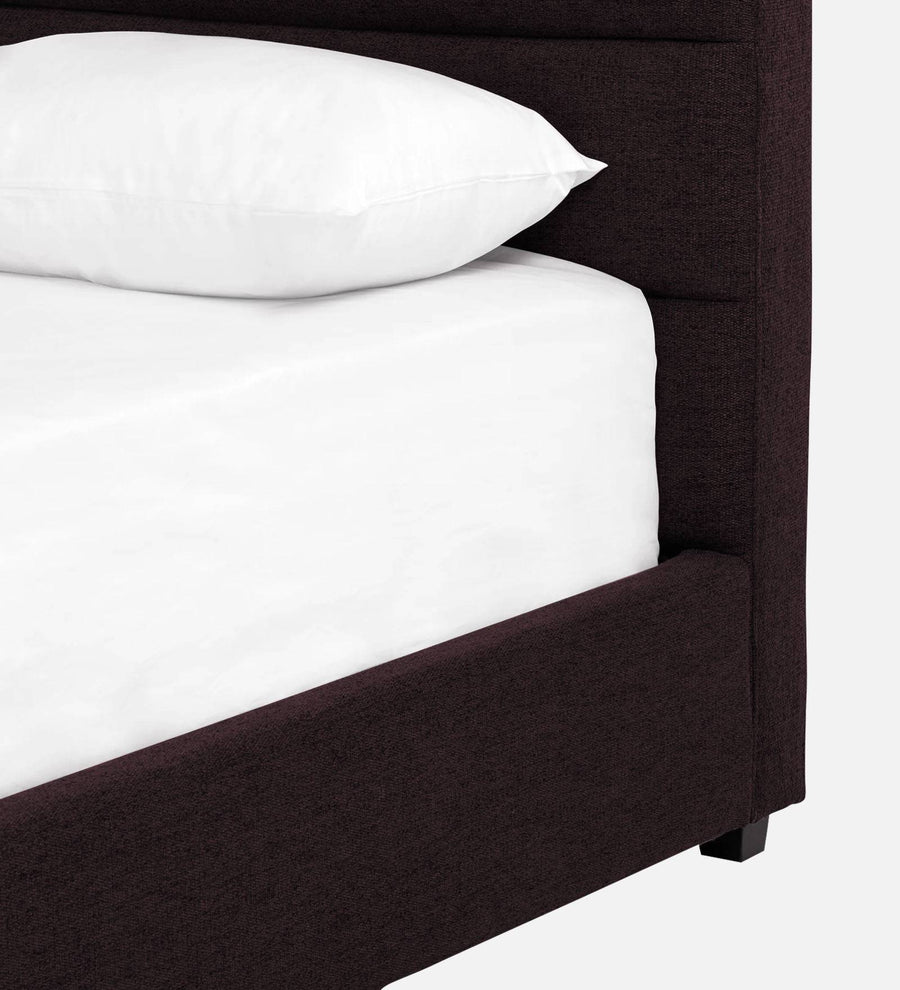 Pollen Fabric Upholstered Queen Size Bed In Cara Brown Colour - Febonic Living