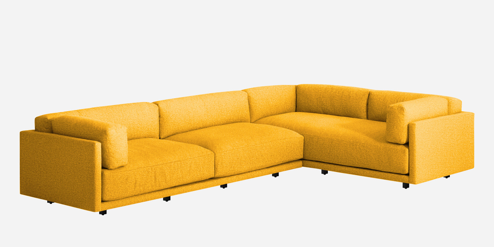 Nixon Fabric 6 Seater RHS Sectional Sofa In Bold Yellow Colour