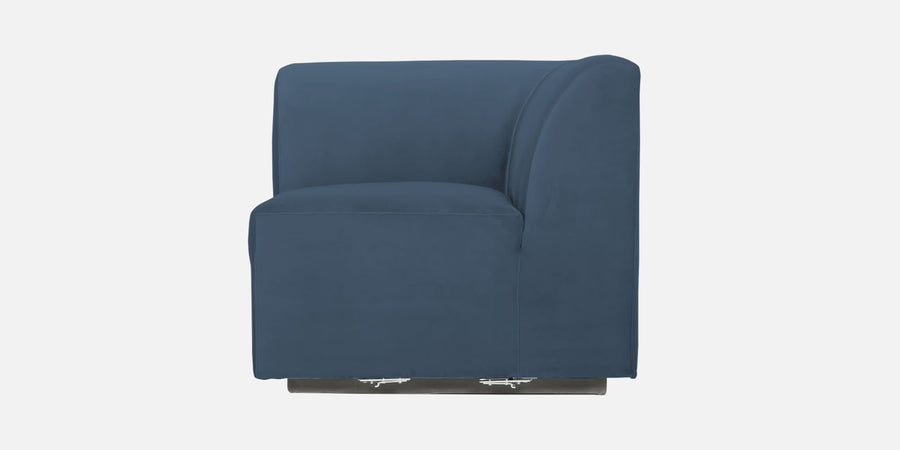 Bufa Velvet Rhs Sectional Sofa In Oxford Blue Colour With Ottoman - Febonic Living