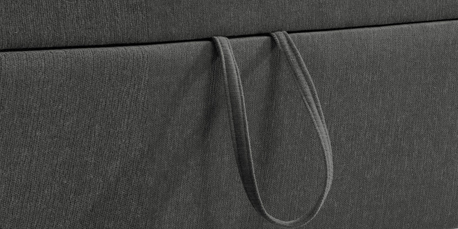 Kara Fabric 2 Seater Pull Out Sofa Cum Bed In Charcoal Grey Colour - Febonic Living