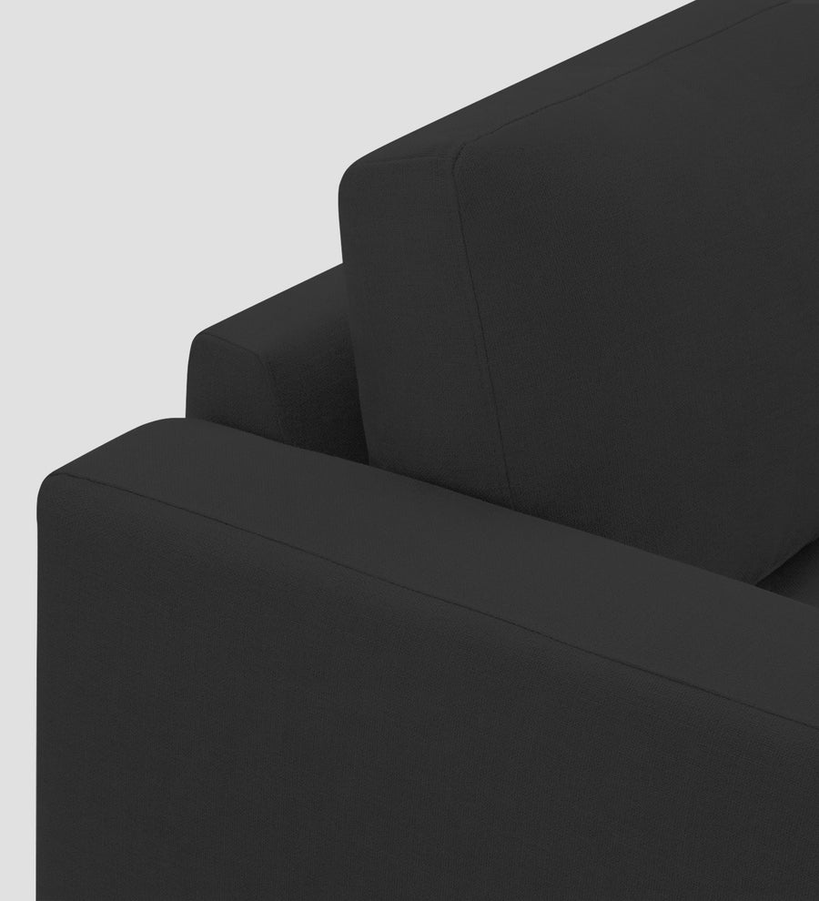 Esha Fabric 1 Seater Sofa In Bitter Black Colour - Febonic Living