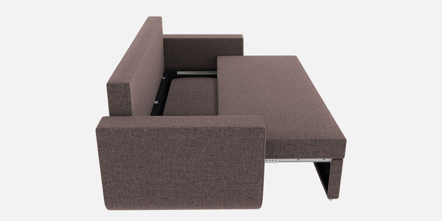 Grace Fabric 3 Seater Pull Out Sofa Cum Bed In Caspa Brown Colour With Storage - Febonic Living