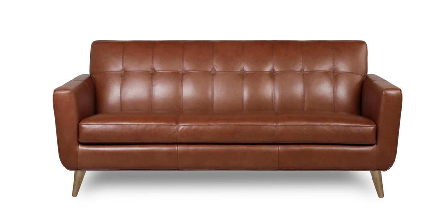 Cori Leatherette 3 Seater Sofa In Brown Finish - Febonic Living