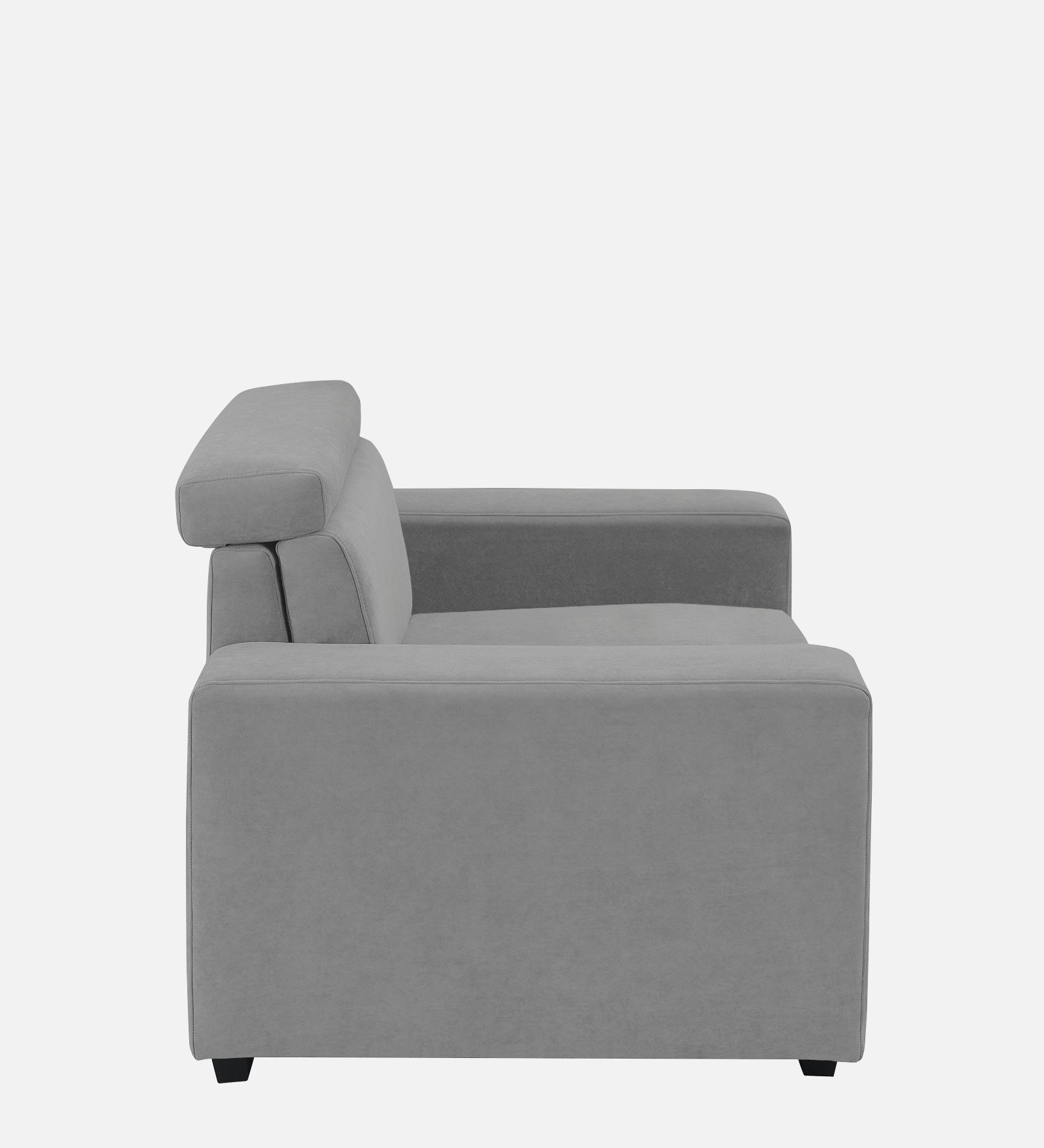 Hiro Fabric 1 Seater Sofa In  Smoke Grey Colour - Febonic Living