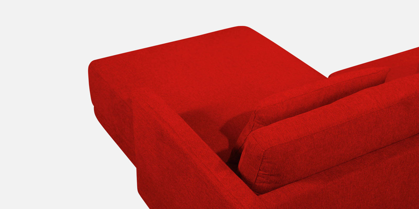 Kera Fabric LHS Sectional Sofa (3+Lounger) In Ruby Red Colour