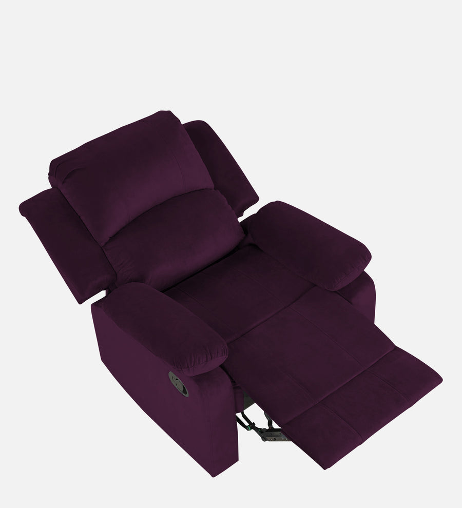Henry Fabric 1 Seater Motorized Recliner In Greek Purple Colour - Febonic Living