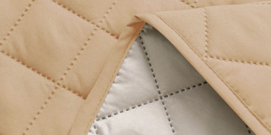 Bunny Velvet 3 Seater Quilted Sofa Cover In Winter Beige Colour - Febonic Living