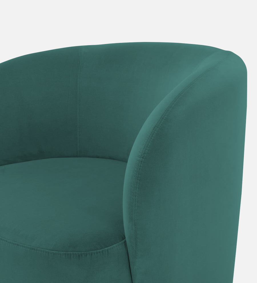 Lucky Velvet Lounge Chair In Pine Green Colour - Febonic Living