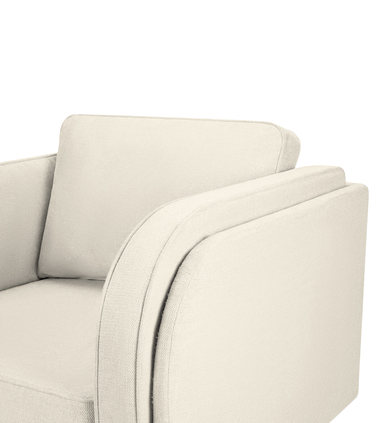 Siddy Fabric 1 Seater Sofa in Ivory Cream Colour