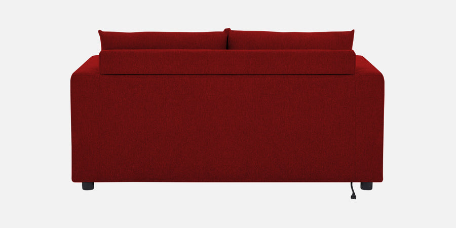 Roman Fabric 3 Seater Foldable Sofa Cum Bed Inin Blood Maroon Colour With Usb Port - Febonic Living