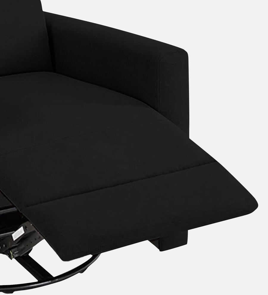 Zura Fabric 1 Seater Rotating Motorized Recliner In Zed Black Colour - Febonic Living