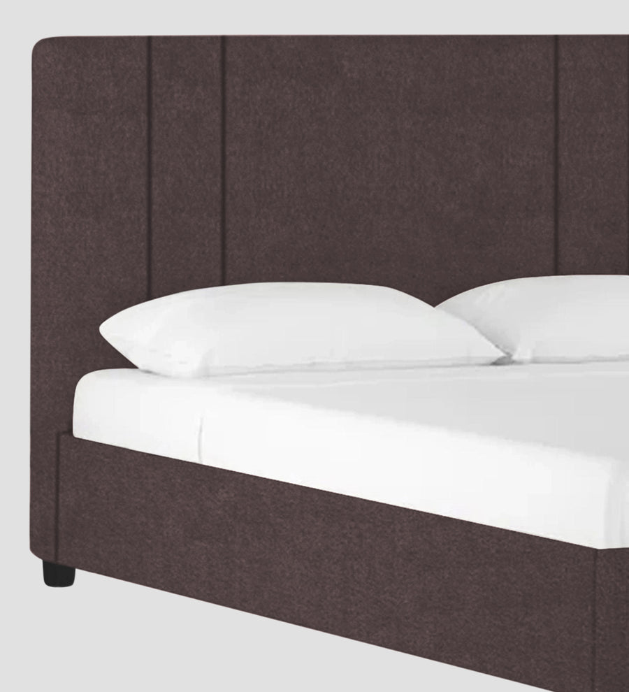Asyra Velvet Upholstered King Size Bed In Mocha Brown Colour With Box Storage - Febonic Living