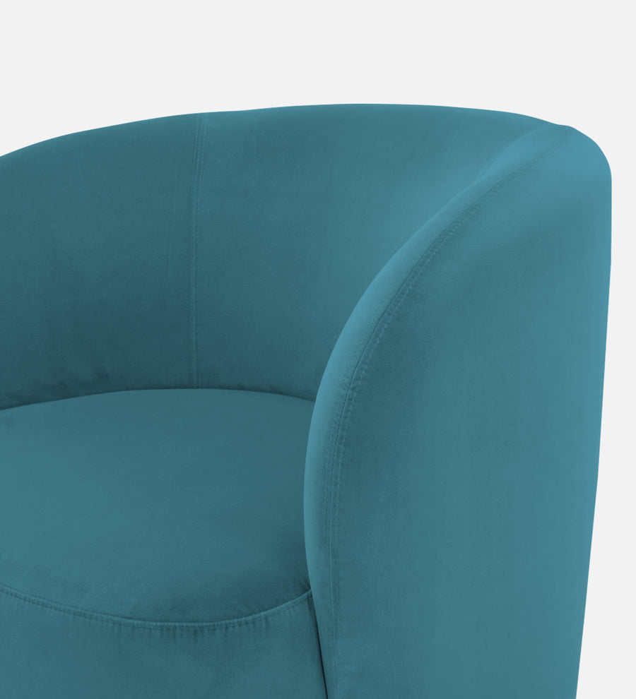 Lucky Velvet Lounge Chair In Aqua Blue Colour - Febonic Living
