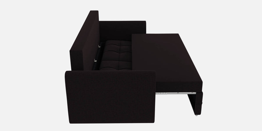 Ines Fabric 3 Seater Pull Out Sofa Cum Bed In Cara Brown Colour With Storage - Febonic Living