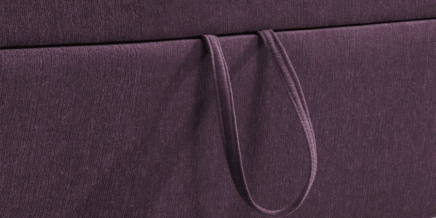 Kara Fabric 3 Seater Pull Out Sofa Cum Bed In Greek Purple Colour - Febonic Living