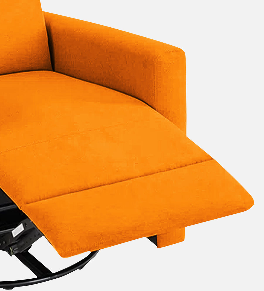 Zura Fabric 1 Seater Rotating Motorized Recliner In Vivid Orange Colour - Febonic Living