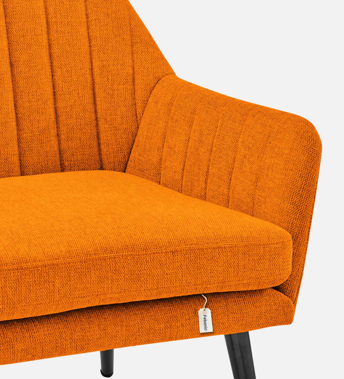 Bella Fabric Arm Chair In Vivid Orange Colour