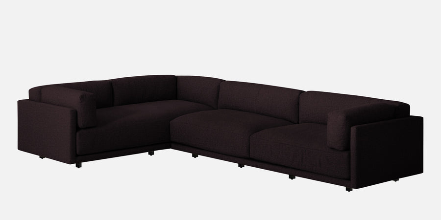 Nixon Fabric 6 Seater Lhs Corner Sofa In Cara Brown Colour - Febonic Living