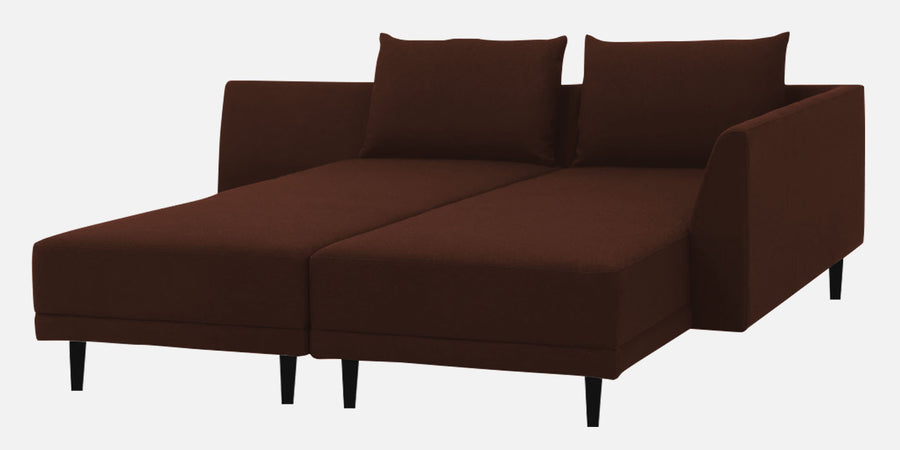 Ira Fabric Lhs 6 Seater Convertible Sofa Cum Bed In Coffee Brown Colour - Febonic Living