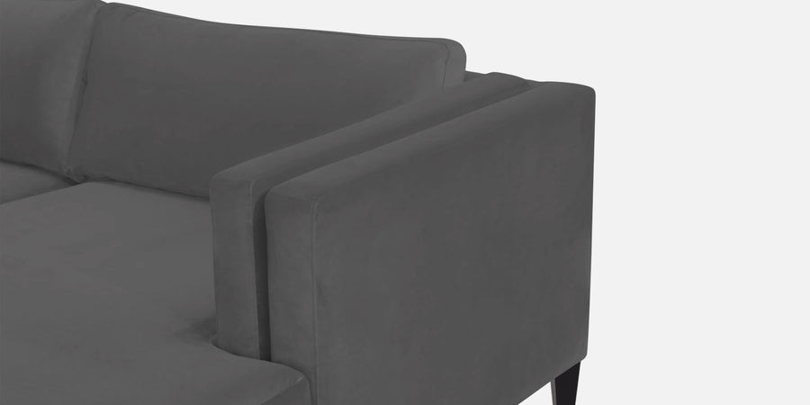 Jasper Velvet Lhs Sectional Sofa 3 Lounger In Davy Grey Colour - Febonic Living