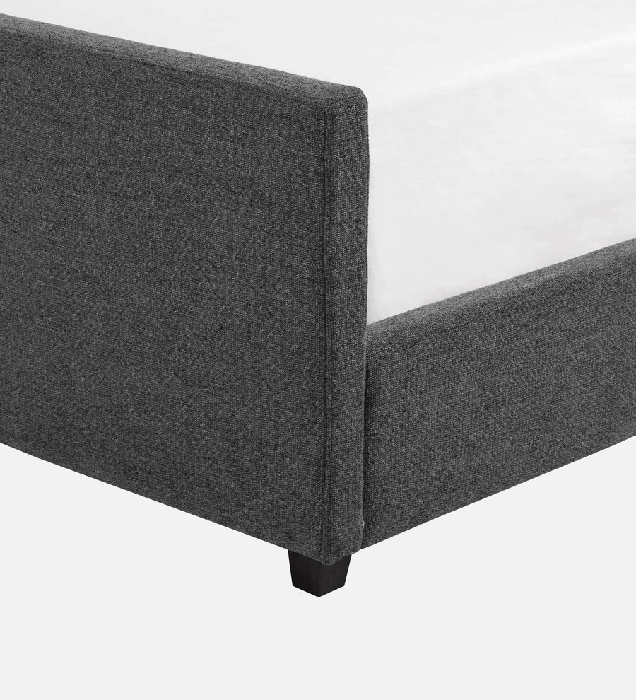 Pollen Fabric Upholstered Queen Size Bed In Charcoal Grey Colour - Febonic Living
