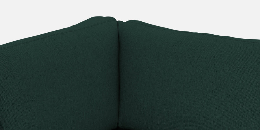 Freedom Velvet 6 Seater Lhs Corner Sofa In Forest Green Colour With Ottoman - Febonic Living