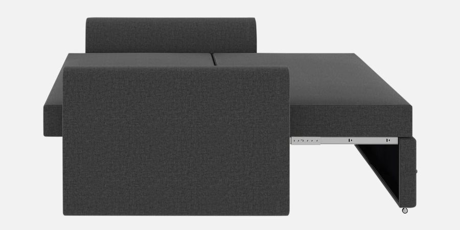 Ines Fabric 3 Seater Pull Out Sofa Cum Bed In Charcoal Grey Colour With Storage - Febonic Living