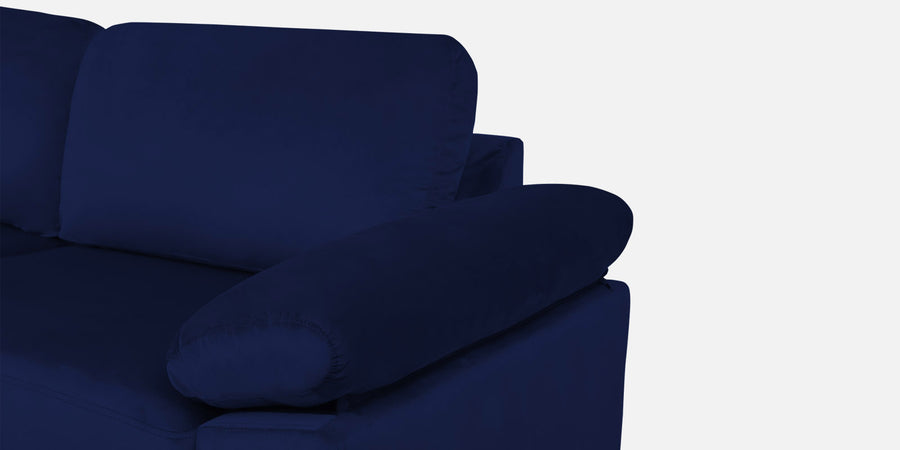 Vegas Velvet Lhs Sectional Sofa 3 Lounger In Imperial Blue Colour - Febonic Living