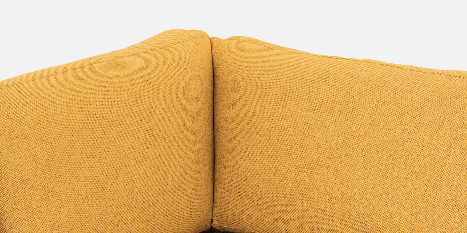 Freedom Velvet 6 Seater LHS Sectional Sofa In Turmeric Yellow Colour With Ottoman