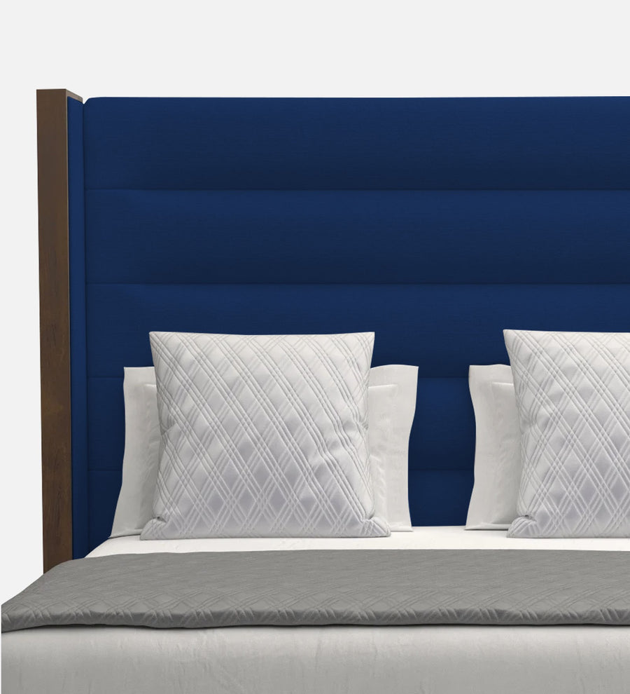 Sunny Fabric Upholstered Queen Size Bed In Royal Blue Colour - Febonic Living