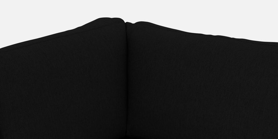 Freedom Velvet 6 Seater Lhs Corner Sofa In Adam Black Colour With Ottoman - Febonic Living