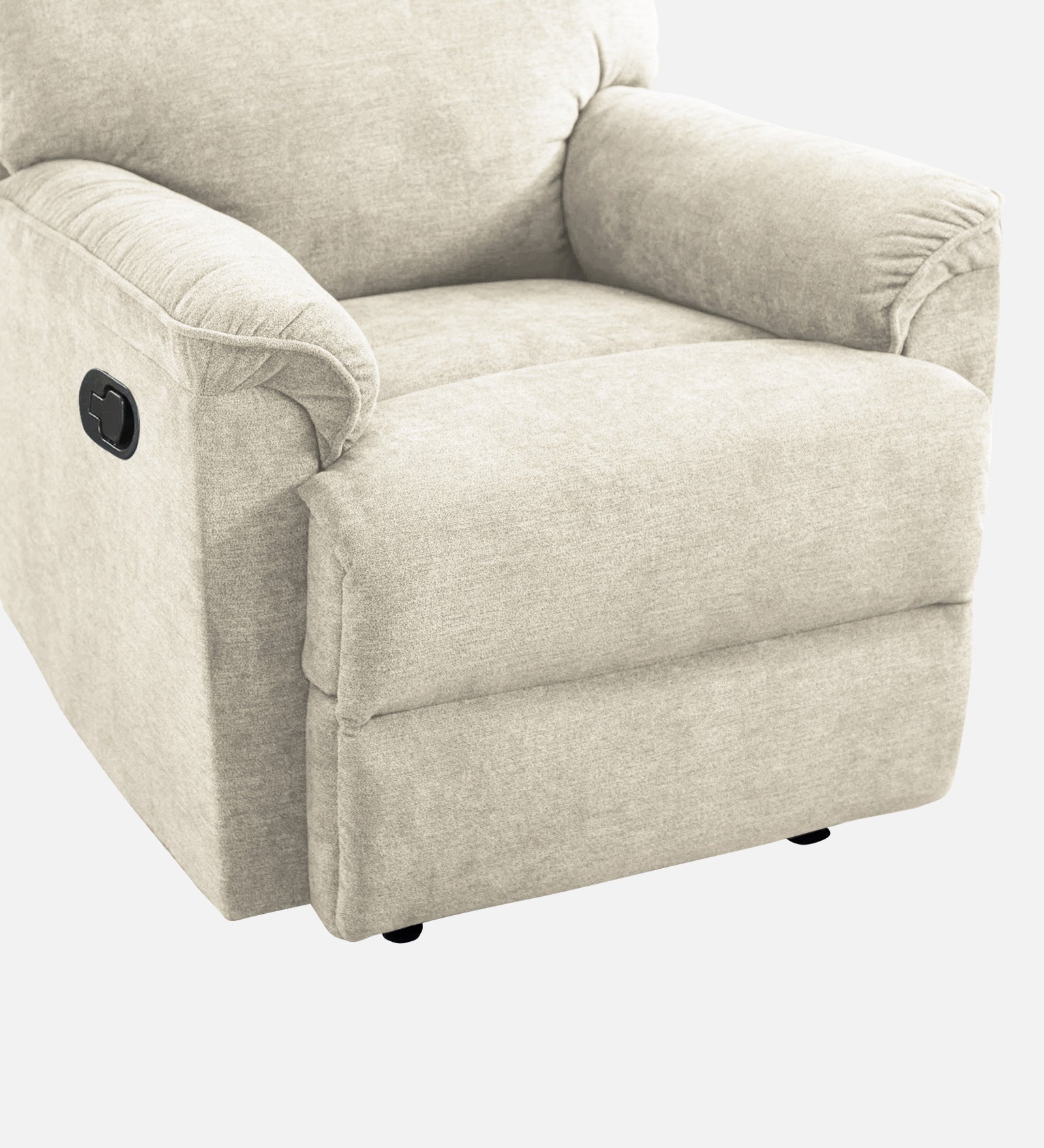 Abby Fabric Manual 1 Seater Recliner In Ivory Cream Colour