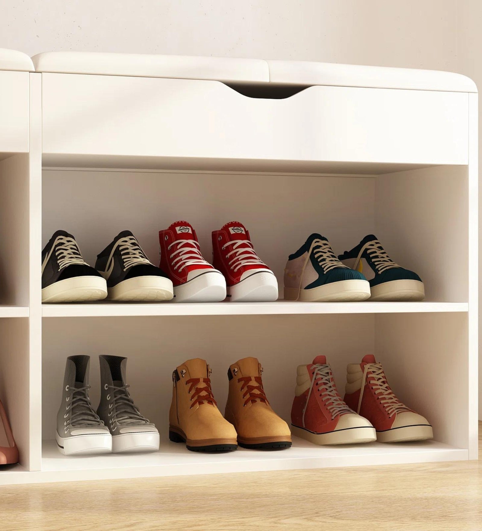 Stella Shoe Rack in Frosty White Finish