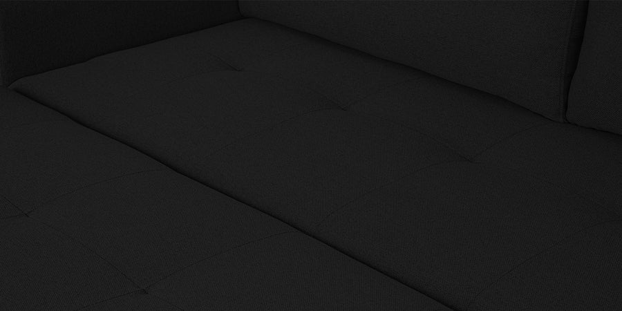 Sigma Fabric 3 Seater Pull Out Sofa Cum Bed In Zed Black Colour - Febonic Living