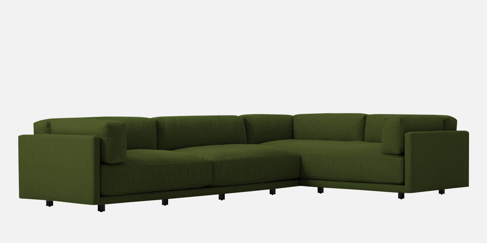 Nixon Fabric 6 Seater LHS Sectional Sofa In Olive Green Colour