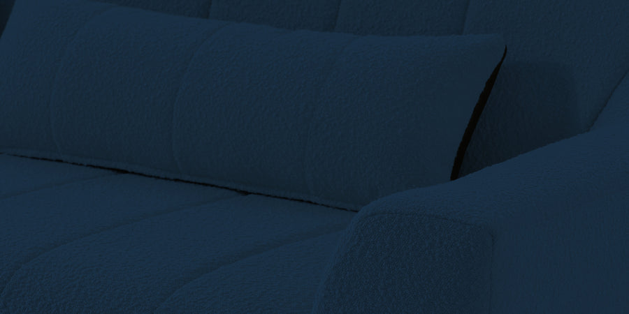 Nesco Boucle Fabric 3 Seater Sofa In Denim Blue Colour - Febonic Living
