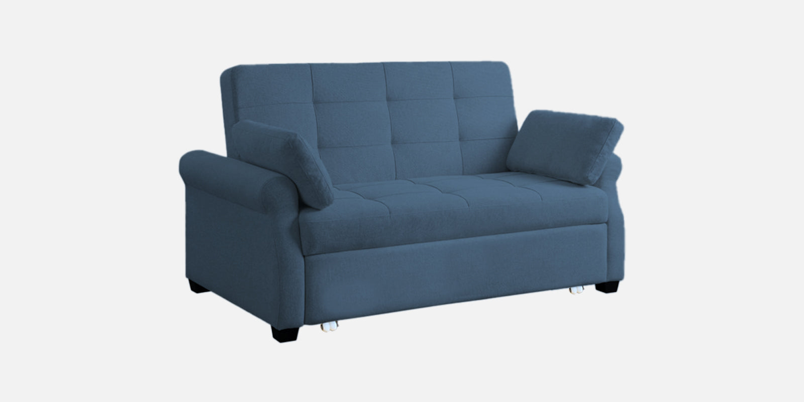 Fornia Fabric 2 Seater Pull Out Sofa Cum Bed In Light Blue Colour