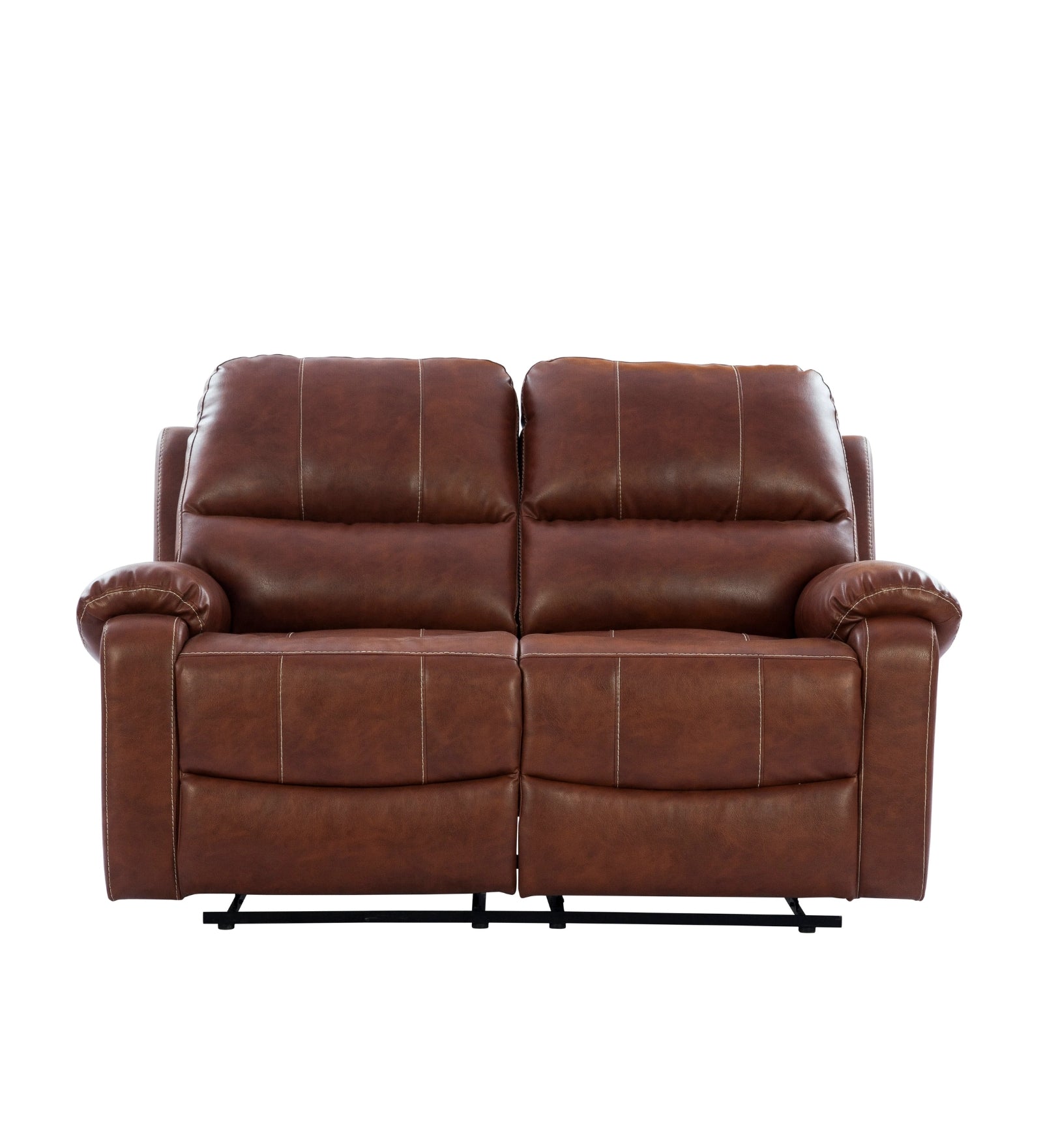 Davis Leatherette 2 Seater Manual Recliner In Brown Colour